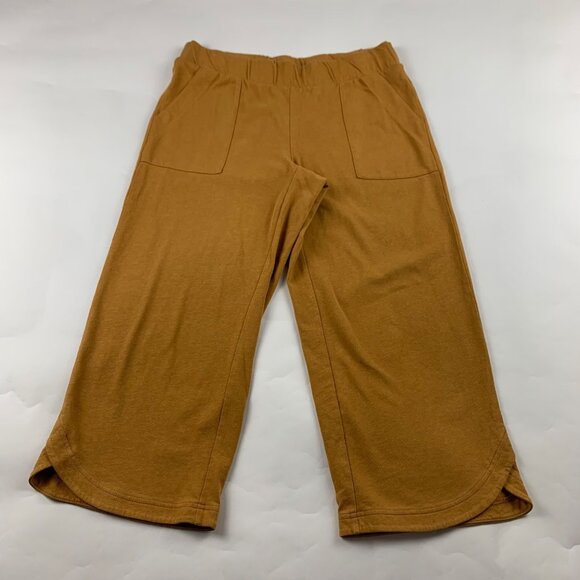 PETITE J. Jill Tobacco Leaf Jersey Knit Wide Leg Cropped Pant SP - Picture 1 of 6